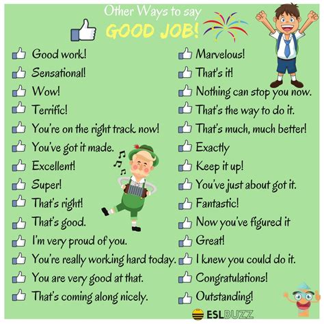 100 Powerful Ways to Say GOOD JOB in English - ESLBuzz Learning English ...