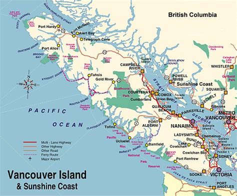Bc Ferries Mapa De La Isla De Vancouver Ferries De Vancouver A Mapa