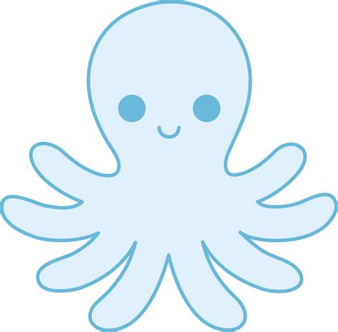 Cute Blue Octopus Free Clip Art