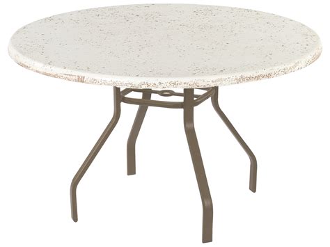 Windward Design Group Faux Stone Top Aluminum 48 Round Dining Table