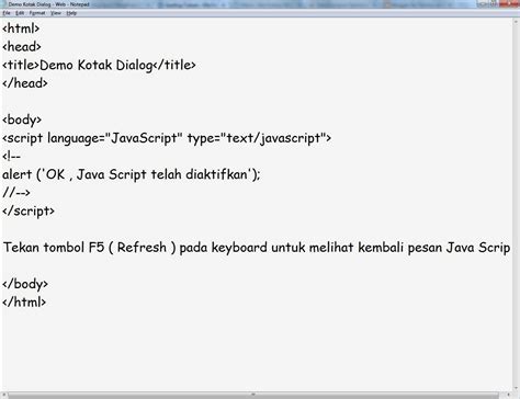 Contoh Html Lewat Notepad - Kerkosa
