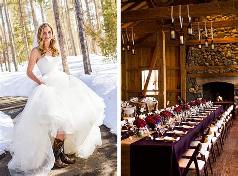 Red Purple Winter Wedding At Devils Thumb Ranch Part 2