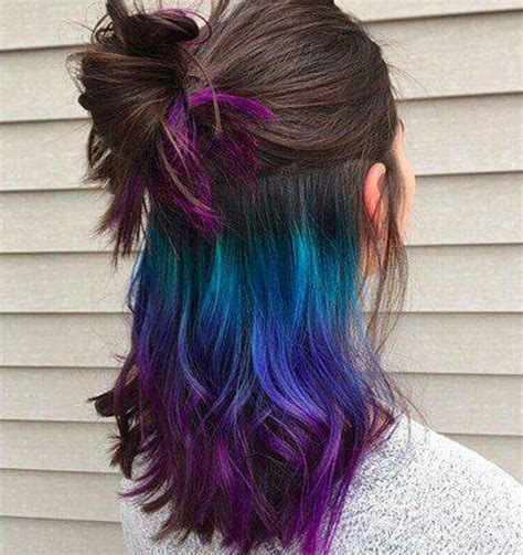 Pin By Danielle Riobruno On Color Bluepurple Tones Hidden Hair