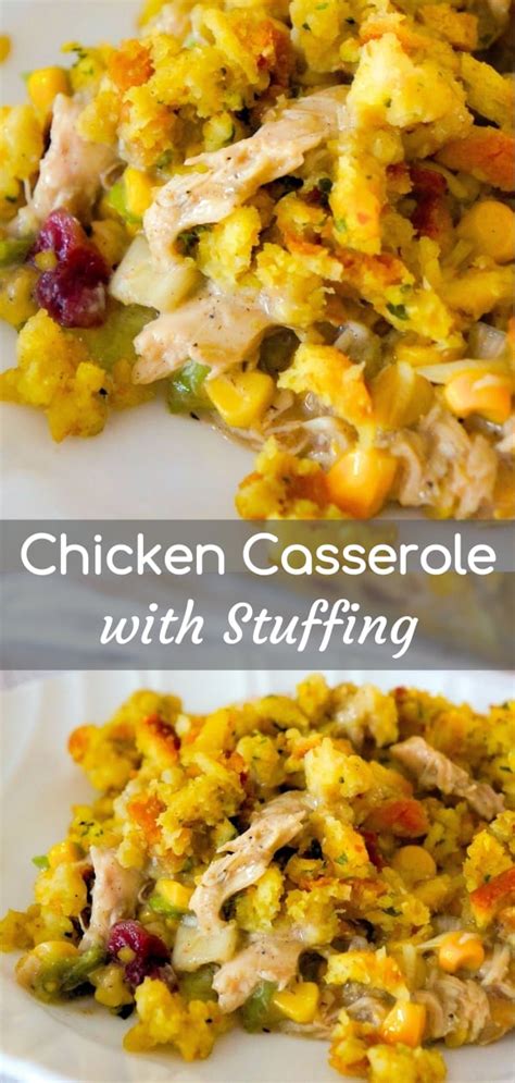 One of my very favorite recipes is mama's squash so i got to thinking… since i love it so much, why not use the same recipe to make a main dish casserole with chicken (instead of squash)! Chicken Casserole with Stuffing - This is Not Diet Food