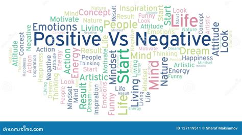Positive Vs Negative Word Cloud Made With Text Only Stock