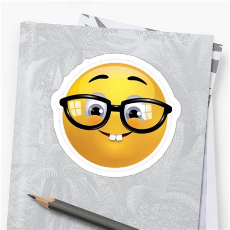 Nerd Emoji Sticker By Xwillx Redbubble