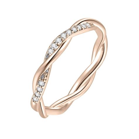 925 Sterling Silver Twisted Shape Diamond Wedding Band Ring