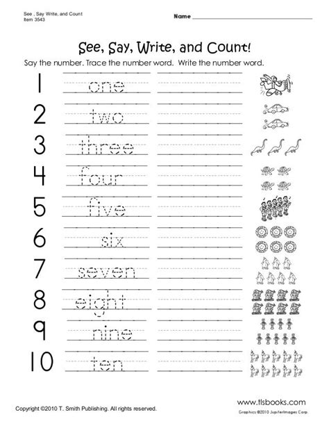Writing Word Numbers Worksheet