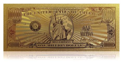 Original Miss Liberty 24k Gold Plated 1000000 Million Dollar