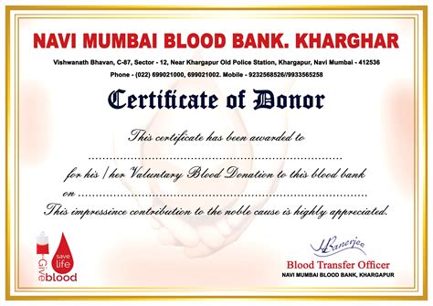 Blood Donation Certificate Design Psd A4