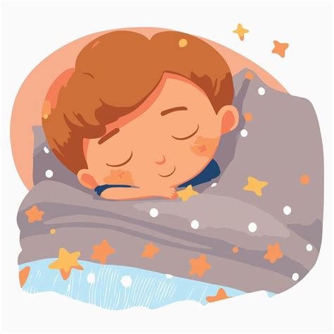 Premium Vector Cute Kid Sleeping Adorable Cartoon Child Dreaming In