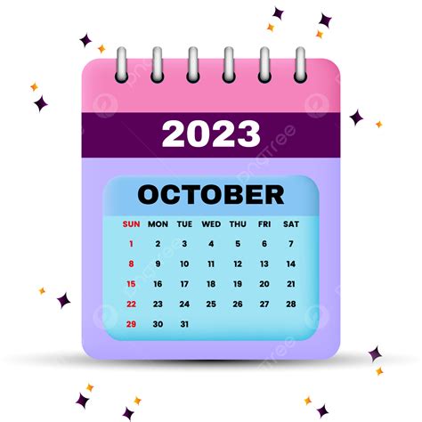 October 2023 Calendar 2023 Calendar Transparent Calendar Png And