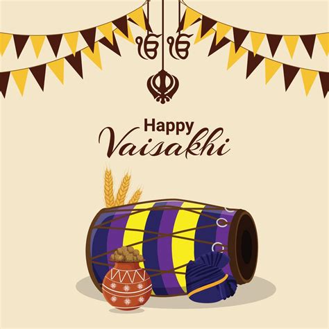 Sikh Festival Happy Vaisakhi Celebration Card With Creative