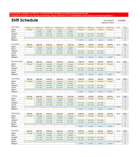 6 Free Labor Schedule Templates Word Excel
