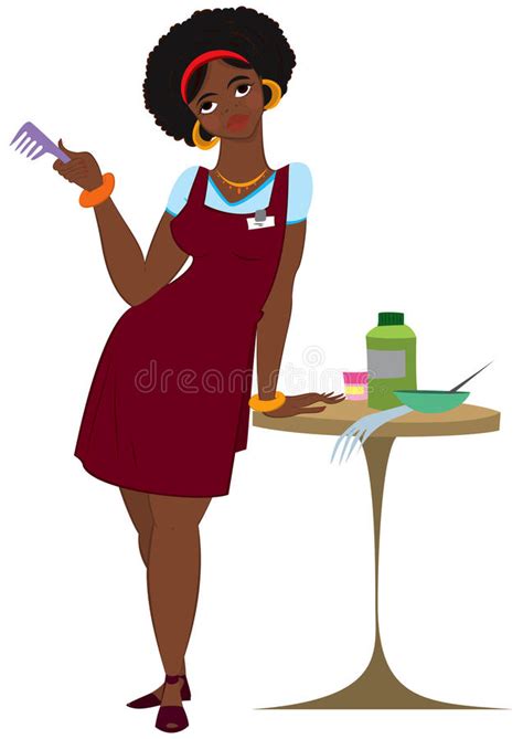 Stöbere durch unsere fantastische auswahl und shoppe noch heute! Friseur Der Schwarzen Frau Der Karikatur, Der Im Roten ...