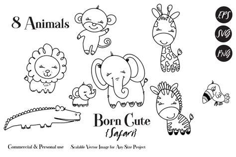 Safari Baby Animals Svg Files For Cricut Clip Art