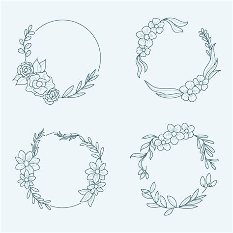Wreath Svg Wreath Frame Svg Simple Wedding Svg 09235 Wreath Frame