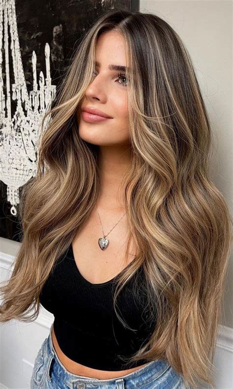Beige Blonde Balayage Highlighted Brown Long Locks I Believe People With Brunette Hair Are