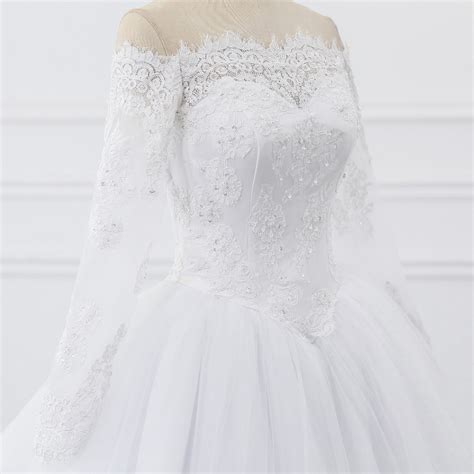 Long Sleeves Beading Sequined Lace Tulle Wedding Dress My Wedding Ideas