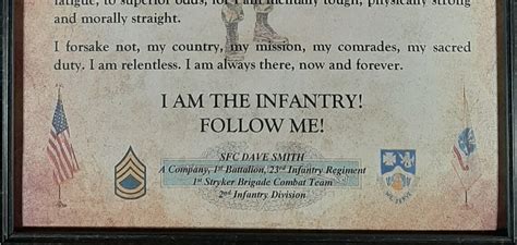 Better Army Infantrymans Creed Aged Parchment Etsy
