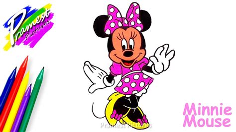 Minnie Mouse Cara Menggambar Dan Mewarnai Gambar Kartun Disney Youtube