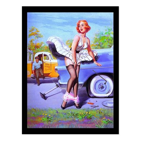1950s Pin Up Girl Postcard