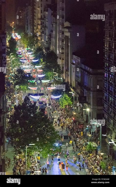 Montevideo Uruguay January 2016 Aerial View Of 18 De Julio Avenue