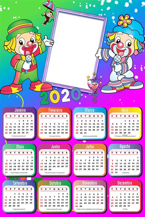 Moldura Png Calendário 2020 Desenho Do Patati Patatá Imagem Legal