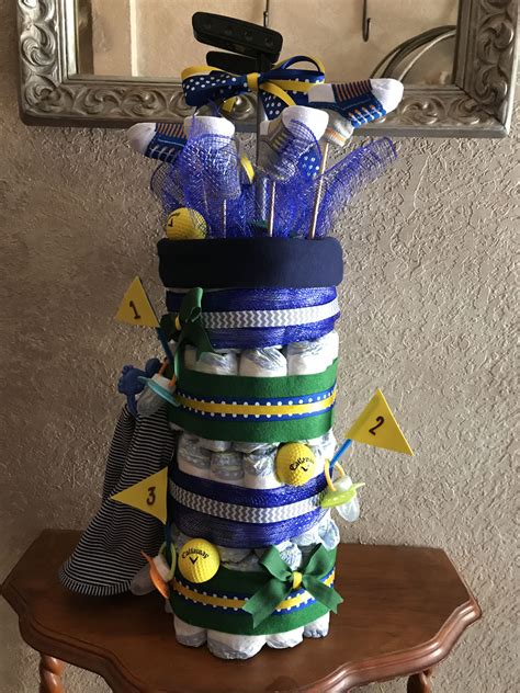 Check spelling or type a new query. Golf bag diaper cake | Baby shower party gifts, Baby ...