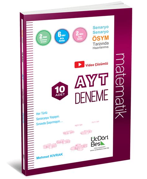 Yapmanız gereken aşağıdaki indir butonuna tıklayarak pdf dosyasını indirmektir. AYT 10'lu Matematik Deneme | Üç Dört Beş Yayınları
