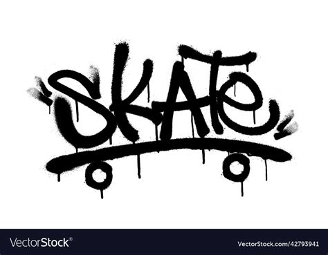 Sprayed Skate Font Graffiti With Overspray Vector Image