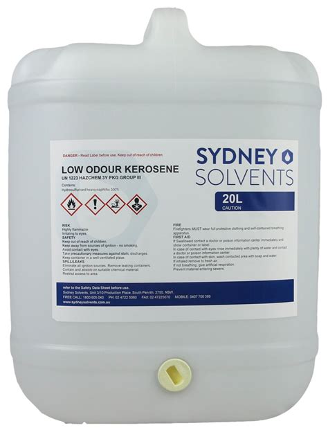 Low Odour Kerosene 20 Litre Sydney Solvents