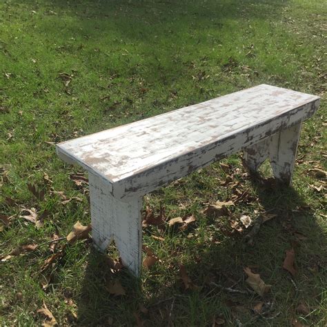 Rustic Bench Solid Wood Bench White Bench Distressed Bench Etsy