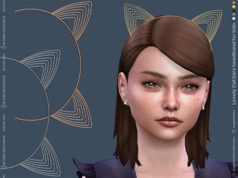 Lovely Cat Ears Headband For Kids By Sugar Owl At Tsr Sims 4 Updates