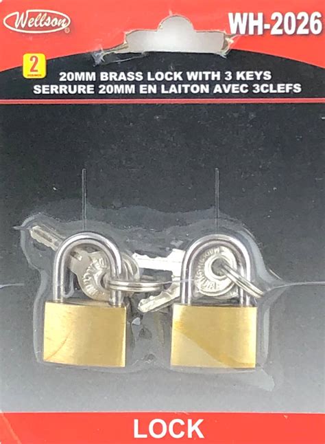 Wh 2026 2pcs 20 Mm Brass Padlock With 3 Keys X12 110