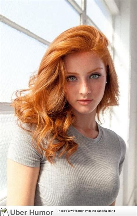 Blue Eyes Red Haired Beauty Beautiful Redhead Red Hair Woman