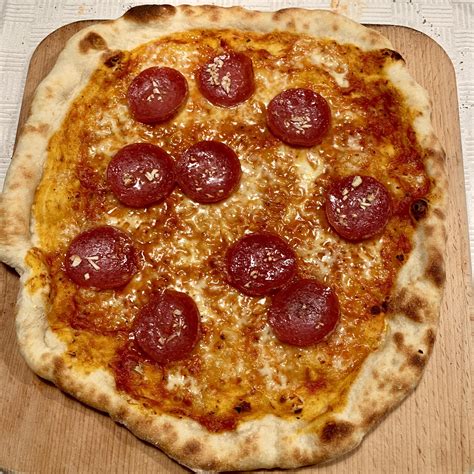 I Made Garlic Salami Pizza With Homemade Mozzarella Rpizza
