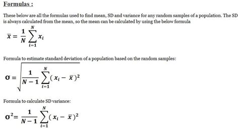 formulas to calculate sample standard deviation ncalculators