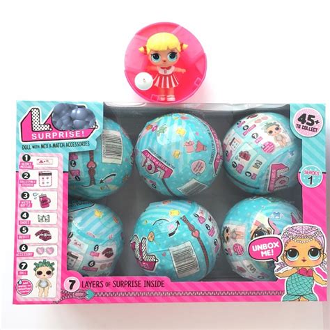 6pcsset Series 1 Lol Doll Color Change Egg Ball Toys Dress Up Toy