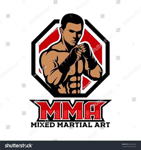 Mixed Martial Arts Logo Vector Stock Vektor Royaltyfri 665454961