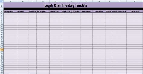 Professional Supply Inventory Template Excel Free Excel Templates