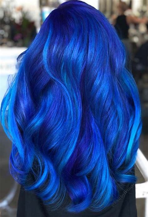 65 Iridescent Blue Hair Color Shades And Blue Hair Dye Tips Dyed Hair