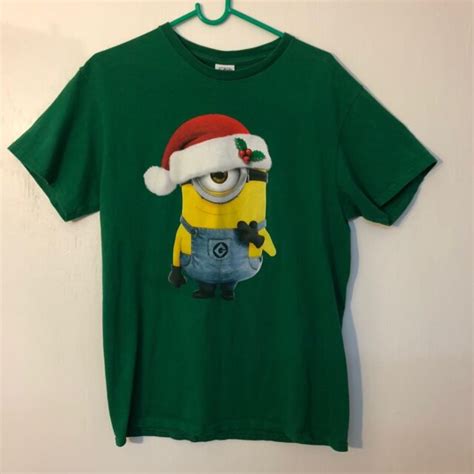 Minion Christmas T Shirt Sz Med Unisex Green Ebay