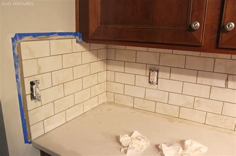 Duo Ventures Kitchen Update Grouting And Caulking Subway Tile Backsplash