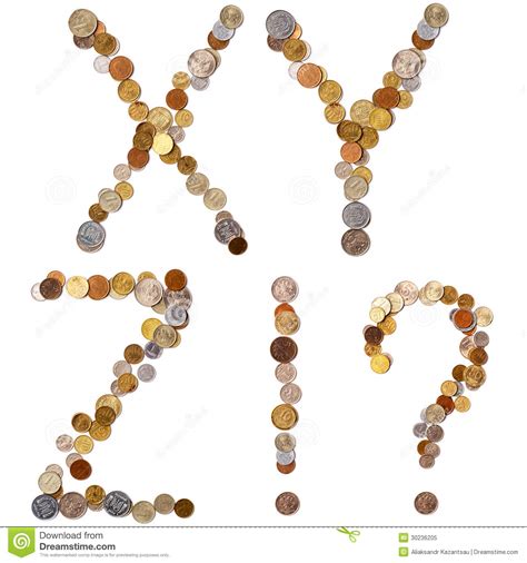 x y z alphabet letters from the coins stock image image of metal golden 30236205