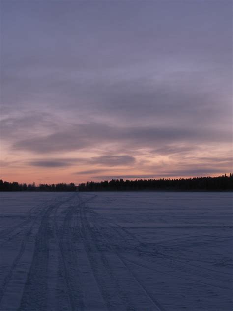 009 Sunset On Frozen Lake In Finland January 2009
