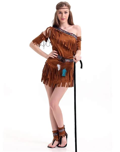 cosplay international sexy costumes for women native american pow wow adult costume one shoulder