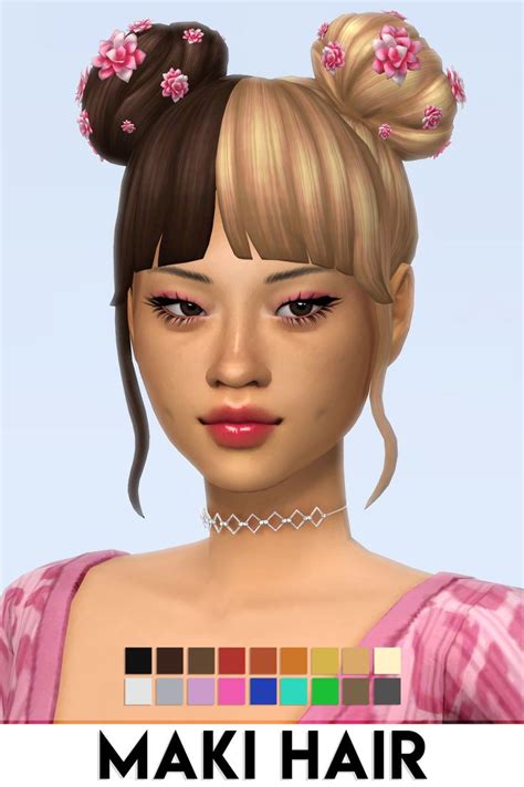 Maki Hair By Vikai Patreon Sims Hair Sims Sims 4 Custom Content
