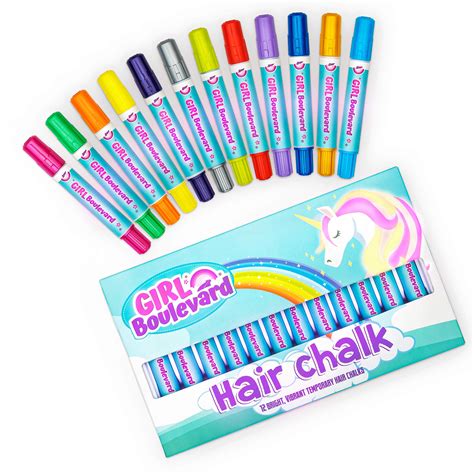 Buy Girl Boulevard Hair Chalk For Kids 12 Color Washable Hair Dye For