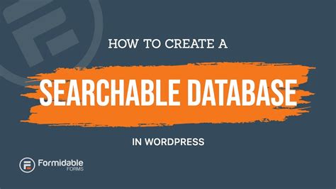 How To Create A Searchable Database In Wordpress Infographie